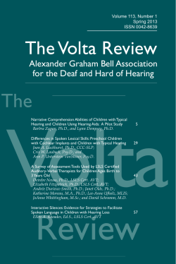 The Volta Review - Alexander Graham Bell Association
