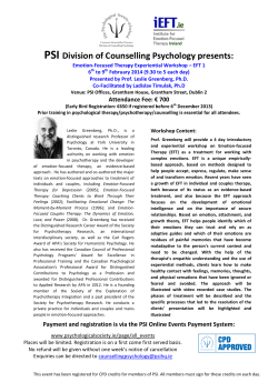 PSI Division of Counselling Psychology presents