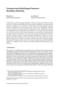 Unsupervised Multilingual Sentence Boundary Detection