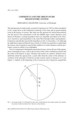 Copernicus and the Origin of his Heliocentric System