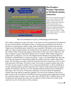 MacWeather: Weather Operations at McMurdo Station, Antarctica