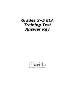 Grades 3-5 FSA ELA Reading Paper