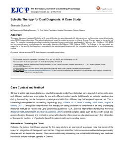 Eclectic Therapy for Dual Diagnosis: A Case Study