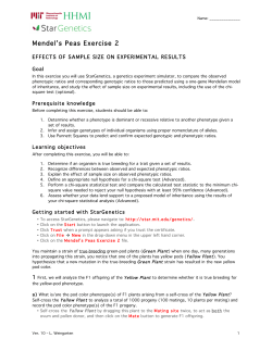 Mendel`s Peas Exercise 2 - STAR