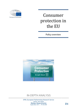 Consumer Protection in the EU: Policy Overview