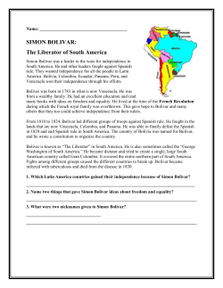 SIMON BOLIVAR: The Liberator of South America