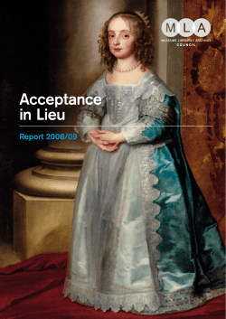 Acceptance in Lieu - Arts Council England