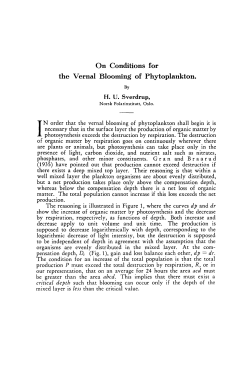 On Conditions for the Vernal Blooming of Phytoplankton.