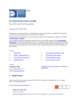 EUI Registration Guide - European University Institute