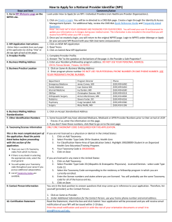 NPI Instructions