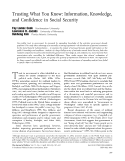 Trusting What You Know: Information, Knowledge, and Confidence