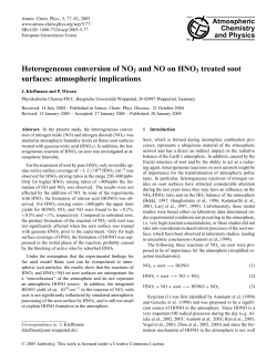 Heterogeneous conversion of NO2 and NO on HNO3 treated soot