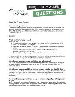 Oregon Promise FAQ | Office of Student Access and Completion