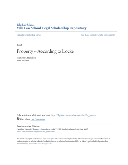 Property -- According to Locke - Yale Law School Legal Scholarship