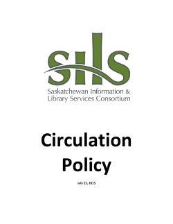 SILS- Circulation Manual - Chinook Regional Library