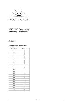 2013 HSC Geography Marking guidelines