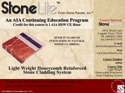 Light Weight Honeycomb Reinforced Stone Cladding System