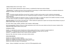 Scheme of Work: Slavery and its impact Year 8 Aim: To ensure