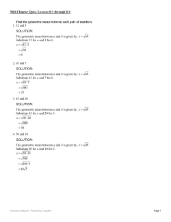Find the geometric mean between each pair of numbers. 1. 12 and 3