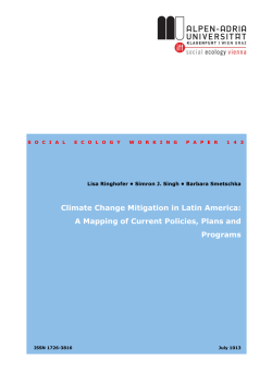 Climate Change Mitigation in Latin America: A Mapping of Current