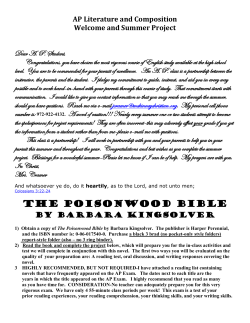 AP Literature Reading List - Washington County Schools