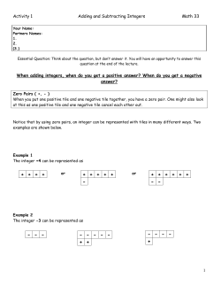 Adding and Subtracting Integers