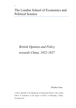 British opinion and policy towards China, 1922-1927