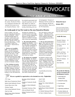 Autumn [2013] - Eastern Shore Coalition Against Domestic Violence
