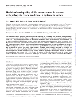 Health related Quality of Life in PCOS