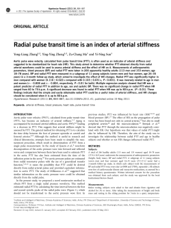 Radial pulse transit time is an index of arterial stiffness