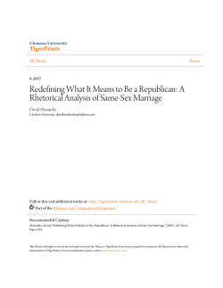 A Rhetorical Analysis of Same-Sex Marriage - TigerPrints