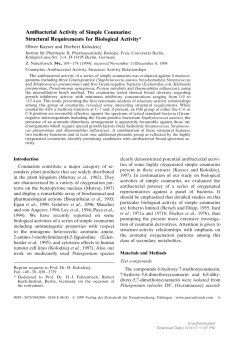 Antibacterial Activity of Simple Coumarins: Structural