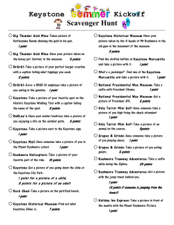 Keystone Kickoff Scavenger Hunt