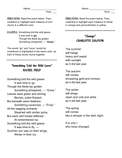 Something Told the Wild Geese - Mrs. Sanders` Language Arts Class