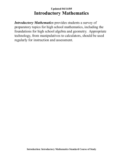 Introductory Mathematics