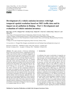 Development of a vehicle emission inventory with high temporal