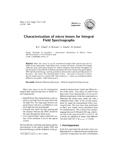 Characterization of micro lenses for Integral Field Spectrographs