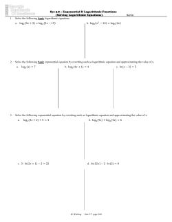Solving Logarithmic Equations
