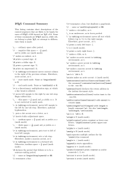 LATEX Command Summary