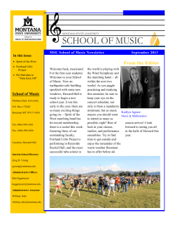 From the Editor - Montana State University