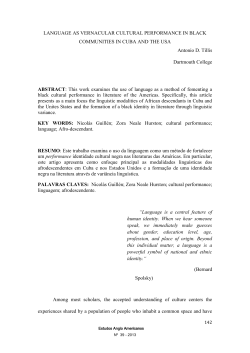 LANGUAGE AS VERNACULAR CULTURAL PERFORMANCE IN