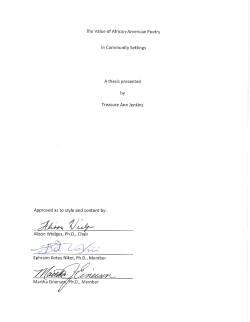 The Value of African American Poetry in