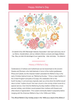 Mothers Day Campaign - USS Wainwright Veterans Association