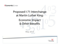 Proposed I-71 Interchange h at Martin Luther King: Economic Impact