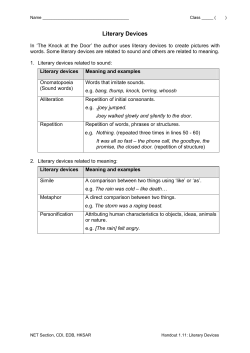 Handout 1.11: Literary Devices