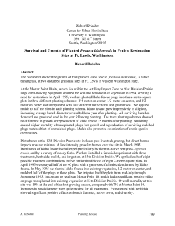 Survival and Growth of Festuca