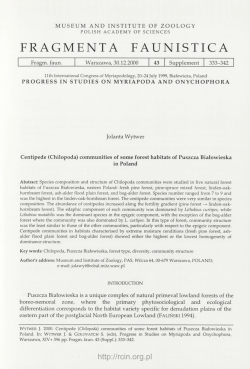 Centipede (Chilopoda) communities of some forest habitats of