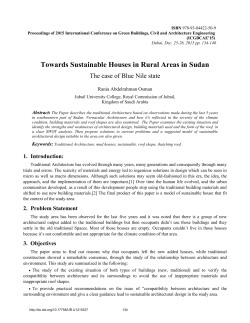 Towards Sustainable Houses in Rural Areas in Sudan