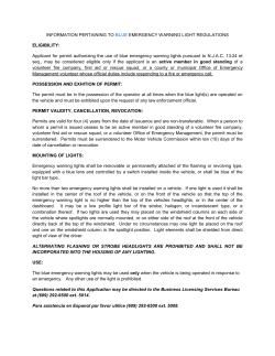 APPLICATION FOR BLUE LIGHT PERMIT