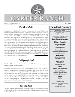 Carter Ranch HOA - May 2013 - Carter Ranch, Homeowners